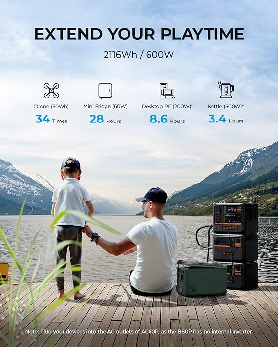 Bluetti B80P expansion battery for AC60P power station / standalone power station