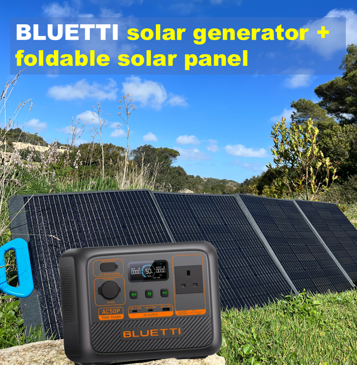 Off-grid kit: Bluetti AC50P solar generator + MP200 foldable solar panel