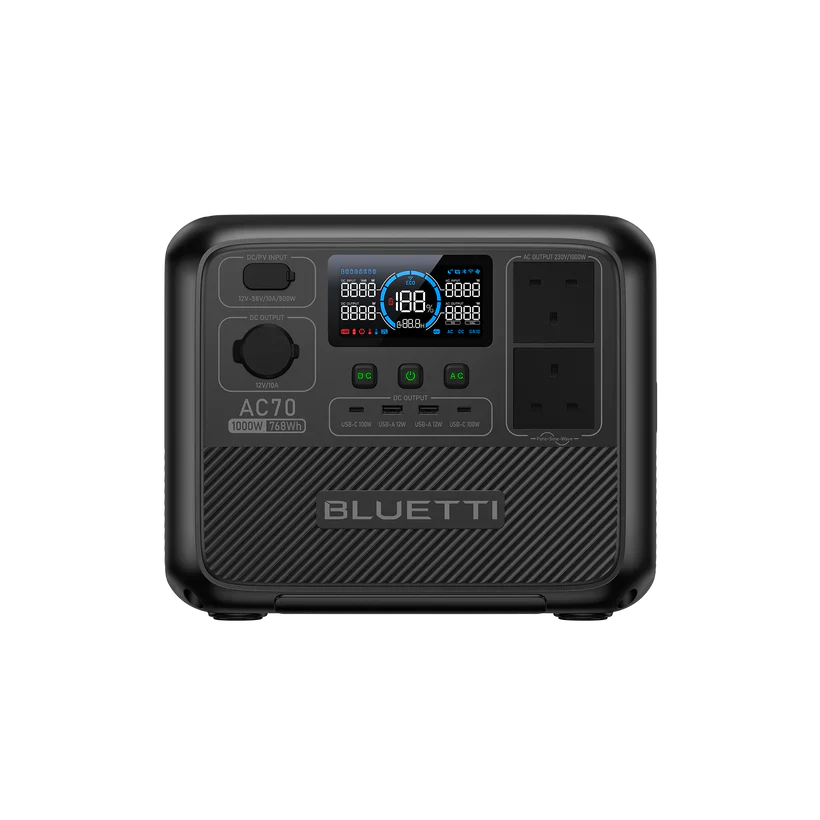 Off-grid kit: Bluetti AC70 portable solar power station + SORA220 foldable solar panel