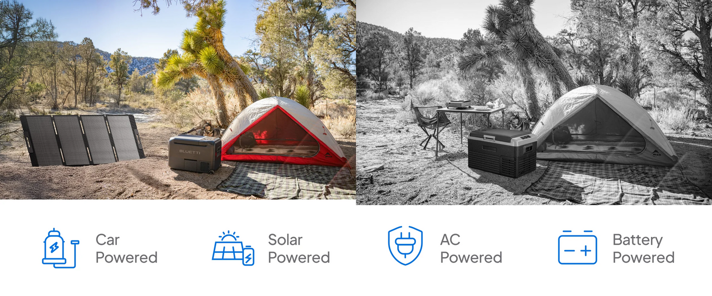 Ultimate camping combo: Multicooler + AC180T power station + MP200 solar panel
