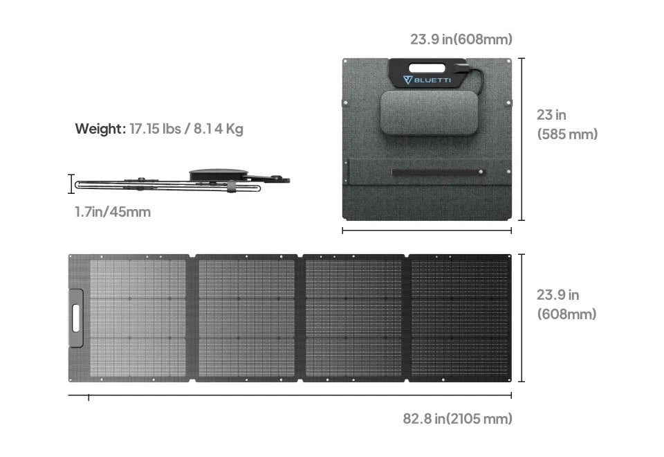 Bluetti 200W foldable solar panel - IP67 water-resistant and dust-proof