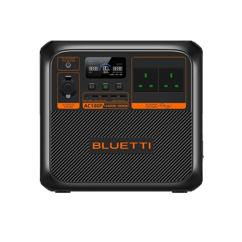 Off-grid kit: Bluetti AC180P solar generator + Bluetti PV200 foldable solar panel