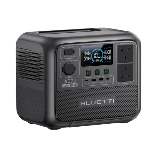 Off-grid kit: Bluetti AC70 portable solar power station + SORA220 foldable solar panel