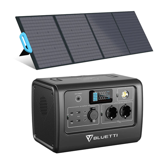 Off-grid solar kit: Bluetti EB70 solar generator + PV200 foldable solar panel