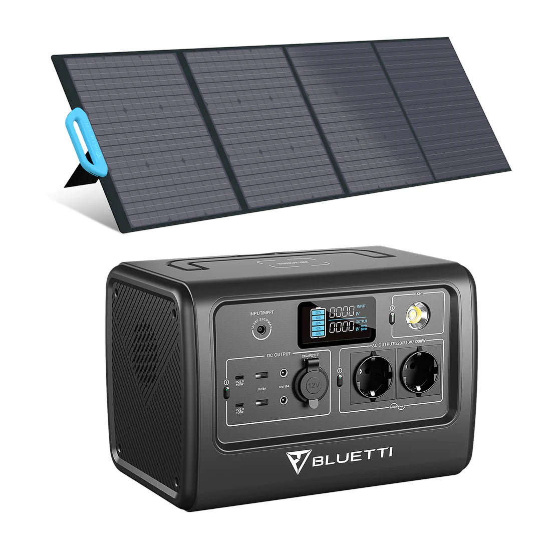 Off-grid kit: Bluetti EB70 solar generator + PV200 foldable solar panel
