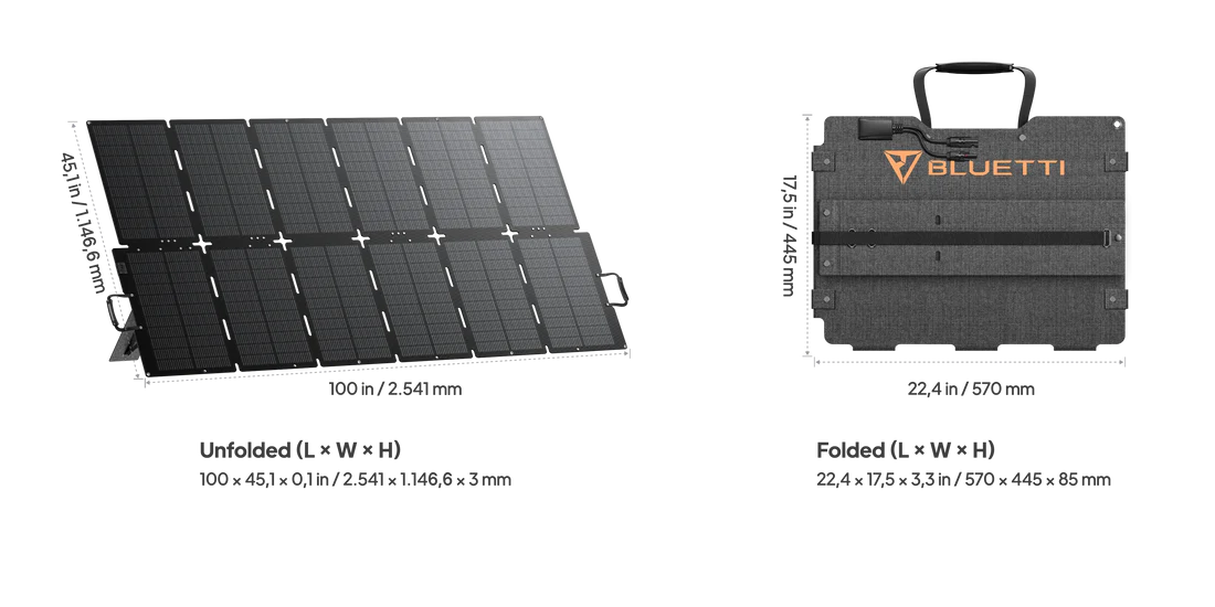 Off-grid kit: Bluetti Premium 200 V2 + SORA220 portable solar panel